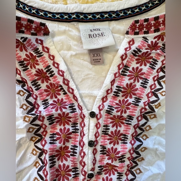 New WO Tags Knox Rose Bohemian Blouse. Button front. Size XXL - Picture 2 of 4